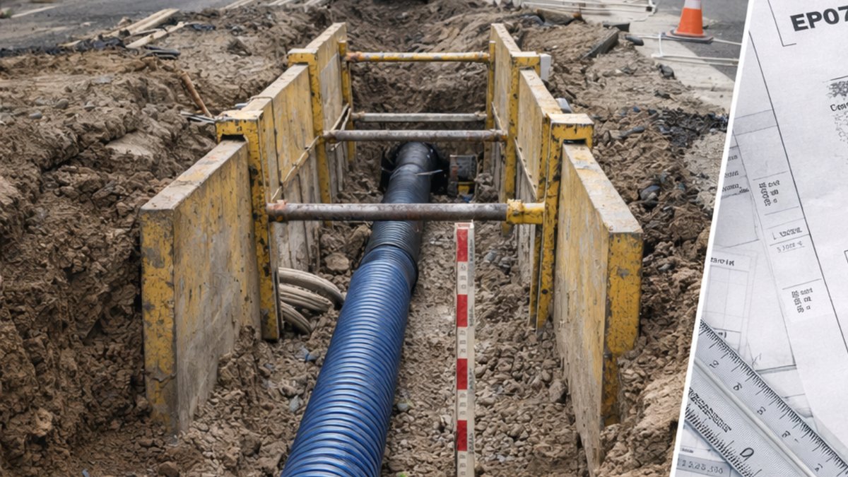 Tranchée réseaux humides (EU/EP/AEP) en milieu urbain